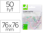 Q-Connect 162228 - Bloc notes q-connect 76x76mm 50f semi-transparentes        adhesives repositionables     coloris blanc