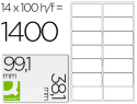 26356 - Étiquette adhésive q-connect 99x38.1mm coins arrondis imprimante jet encre laser copieur boîte 100 feuilles 1400 unités