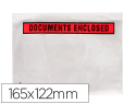 156169 - Pochette documents ci-inclus q-connect auto-adhesive       transparente 165x122mm texte  anglais paquet 100 unites