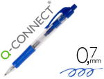 Q-Connect 29191 - Stylo-bille q-connect rétractable écriture moyenne 0.7mm encre classique clip grip préhension couleur encre bleu