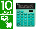 166962 - Calculatrice de bureau liderpapel xf24 10 chiffres   solaire et piles 127x105x24   mm coloris vert