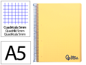 9232 - Cahier spirale liderpapel a5 micro wonder 240 pages 90g    5x5mm 6 trous 5 bandes        couleurs jaune
