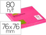 Q-Connect 17802 - Bloc-notes q-connect quick notes couleurs néon 76x76mm 80f repositionnables coloris rose vif