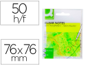 162513 - Bloc notes q-connect 76x76mm 50f semi-transparentes        adhesives repositionables     coloris jaune fluo