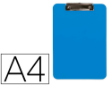 155961 - Porte-bloc q-connect plastique rigide epaisseur    2,5mm a4 210x297mm pince      metallique coloris bleu ciel