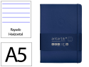 171161 - Carnet fermeture elastique antartik notes couverture     rigide a5 ligne 100 feuilles  80gr fsc coloris bleu marine