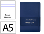 Antartik 171161 - Carnet fermeture elastique antartik notes couverture     rigide a5 ligne 100 feuilles  80gr fsc coloris bleu marine