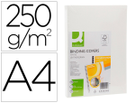 Q-Connect 39993 - Couverture q-connect carton 250g grain cuir pour reliure format a4 coloris blanc paquet 100 unités