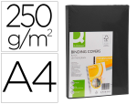 Q-Connect 39992 - Couverture q-connect carton 250g grain cuir pour reliure format a4 coloris noir paquet 100 unités