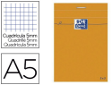 21610 - Bloc bureau oxford a5 papier vélin surfin agrafé en tête couverture enveloppante 148x210mm80f 80g 5x5mm 160 pag orange