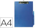 17720 - Porte-bloc q-connect carton recouvert pvc épaisseur 3mm porte-stylo 220x310mm coloris bleu
