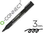 Q-Connect 17844 - Marqueur q-connect permanent pointe ogive tracé 3mm résistante corps plastique coloris noir
