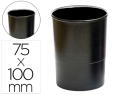 156293 - Pot a crayons q-connect plastique hauteur 100mm diamètre 75mm coloris noir opaque
