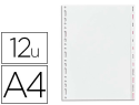 39460 - Intercalaire oxford polypropylène souple gris 12 positions a4 210x297mm désignation mensuel onglets bicolores