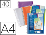 ELBA 15676 - Protège-documents elba vario zip polyvision pp 5/10e a4 capacité 40 pochettes 80 vues livré avec 20 pochettes assorties