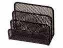 44055 - Trieur enveloppes q-connect métal mesh maille métallique 3 compartiments courrier 175x140x80mm coloris noir
