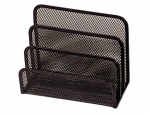 Q-Connect 44055 - Trieur enveloppes q-connect métal mesh maille métallique 3 compartiments courrier 175x140x80mm coloris noir