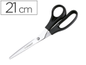 58137 - Ciseaux bureau q-connect économique gaucher lames inox 210mm branches gainées abs bouts pointus coloris noir