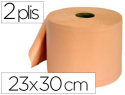 33605 - Bobine essuyage 2 plis 300x230mm 800f coloris saumon