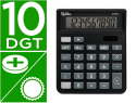 166958 - Calculatrice de bureau liderpapel xf20 10 chiffres   solaire et piles 127x105x24   mm coloris noir
