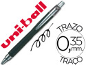 26814 - Stylo-bille uniball jetstream rt écriture moyenne 0.8mm encre gel rétractable grip antiglisse agrafe métal coloris noir