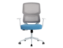159361 - Fauteuil ergonomique q-connect lucca maille base metal chrome hauteur max 1090mm largeur 700mm prof 650mm gris/bla/bleu