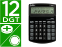 162545 - Calculatrice de bureau liderpapel xf40 12 chiffres   double ligne solaire et piles 175x120x30mm coloris noir