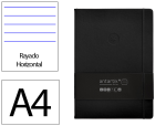 Antartik 171152 - Carnet fermeture elastique antartik notes couverture     rigide a4 ligne 100 feuilles  80gr fsc coloris noir