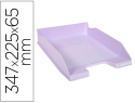 165193 - Corbeille a courrier exacompta combo midi  pour    documents a4 mauve pastel     glossy