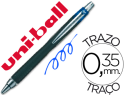 26813 - Stylo-bille uniball jetstream rt écriture moyenne 0.8mm encre gel rétractable grip antiglisse agrafe métal coloris bleu