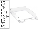 158388 - Corbeille a courrier exacompta combo midi polystyrene solide stable superposable a4+ 347x255x65mm cristal glossy