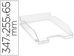 Exacompta Clairefontaine 158388 - Corbeille a courrier exacompta combo midi polystyrene solide stable superposable a4+ 347x255x65mm cristal glossy