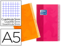21656 - Répertoire oxford brochure souple couverture lavable touches plastifiées 148x210mm 192 pages 90g 5x5mm assortis