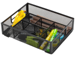 Q-Connect 153569 - Organiseur bureau q-connect maille métallique 6 compartiments 235x183x65mm coloris noir
