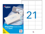 Apli kids 10044 - Étiquette adhésive apli agipa multi-usage 70x42mm toute imprimante boîte 2100 unités