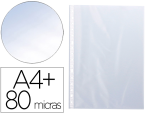 Q-Connect 968455 - Pochette q-connect polypropylene lisse perforee  folio 80 mc cristal sachet 10 unites
