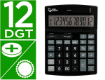 Liderpapel 166967 - Calculatrice de bureau liderpapel xf29 12 chiffres   taxes solaire et piles        coloris noir 190x140x30 mm