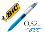 BIC 40617 - Stylo-bille bic 4 couleurs grip pro pointe moyenne encre classique rétractable rechargeable 4 couleurs