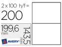13049 - Étiquette adhésive avery laser opaque très blanche 199.6x143.5mm boîte 200 unités