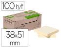 162227 - Bloc notes q-connect quick notes 38x51mm 100f adhesives repositionables coloris jaune pack 12 unites