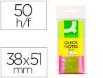 Q-Connect 17807 - Bloc-notes q-connect couleurs néon 38x51mm 50f repositionnables coloris assortis 3 blocs