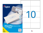 Apli kids 10039 - Étiquette adhésive apli agipa multi-usage 105x57mm toute imprimante boîte 1000 unités