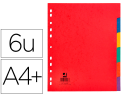 39510 - Intercalaire q-connect carte lustrée 225g 6 positions a4+ 212x310mm