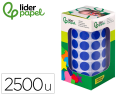 9172107 - Pastille adhesive liderpapel diametre 15mm coloris bleu    rouleau 2500 unites boite     carton