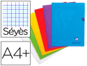 13550 - Cahier piqué clairefontaine mimesys couverture polypropylène a4+ 24x32cm 48 pages 90g réglure séyès coloris assortis