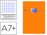 Oxford University Press 21601 - Bloc bureau oxford a7+ papier vélin surfin agrafé en tête couverture enveloppante 85x120mm 80f 80g 5x5mm orange