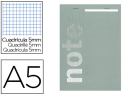 21838 - Bloc mémo conquerant sept couverture offset agrafé en tête a5 148x210mm 160 pages 60g 5x5mm