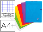 Clairefontaine 13551 - Cahier piqué clairefontaine mimesys couverture polypropylène a4+ 24x32cm 96 pages 90g quadrillage 5mm coloris assortis