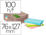 Q-Connect 162512 - Bloc notes q-connect quick notes 76x127mm 100f adhesives repositionables coloris pastel assortis pack 12 unites