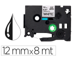 Q-Connect 156252 - Ruban titreuse q-connect tze-231 blanc-noir 12 mm x 8  mt oze-231